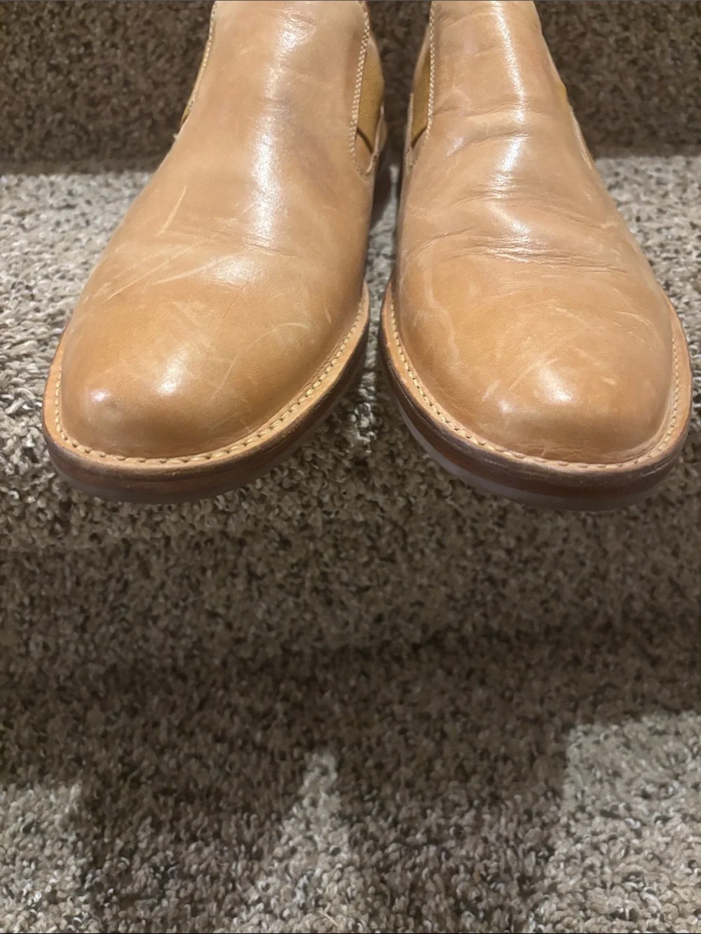 Colehaan leather upper Men's Tan Slip-On Leather Shoes 10 1/2 M made in Brazil
